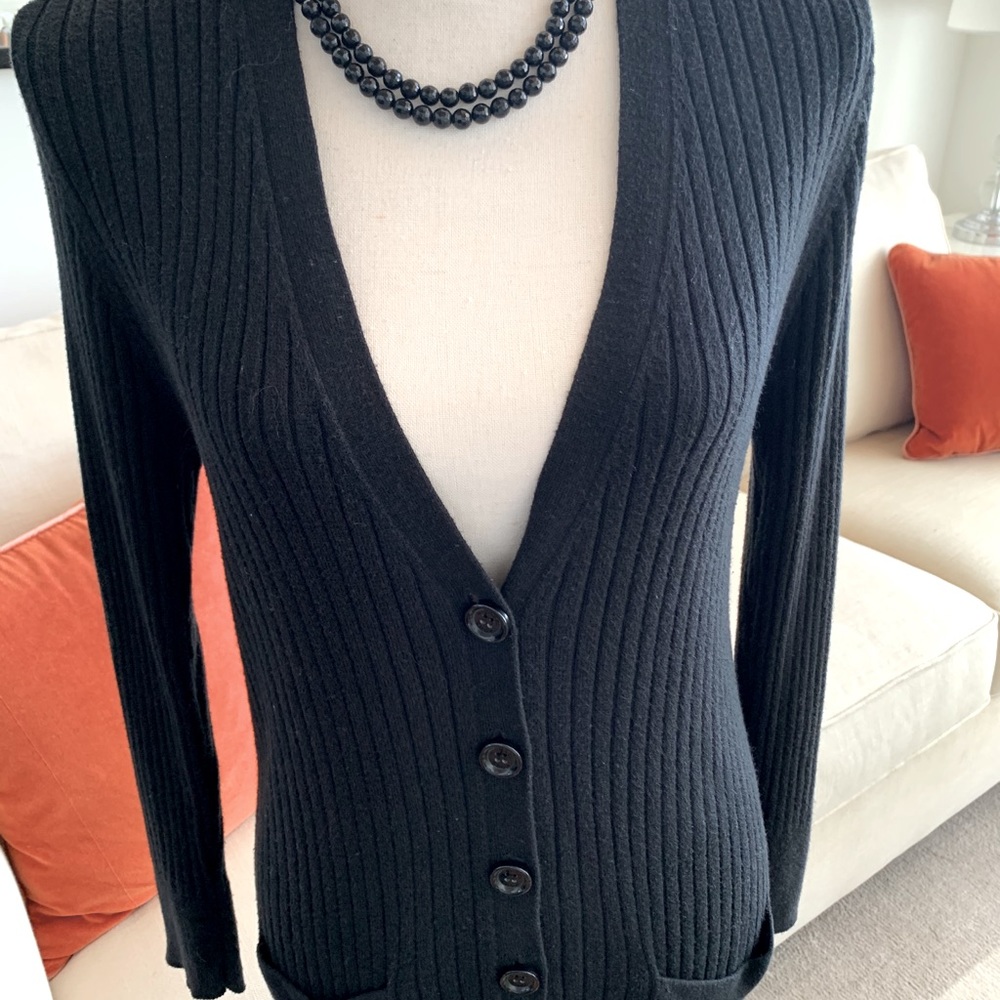 Michael Kors black cardigan sweater Petite Medium